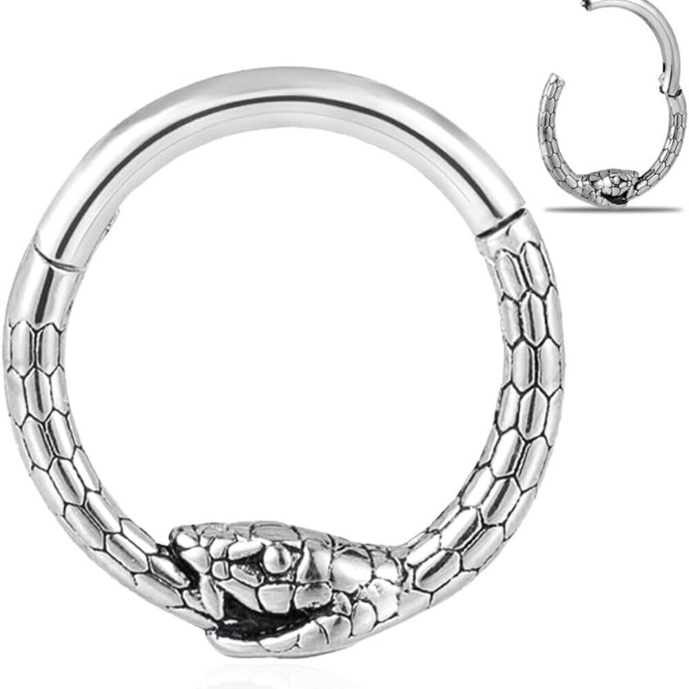 16G Stainless Steel Septum Ring 8mm Cartilage Hoop Segment Clicker Jewelry